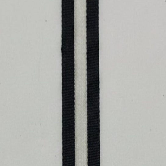 banda lurex Nero + Cotone Bianco – Larghezza 3 cm